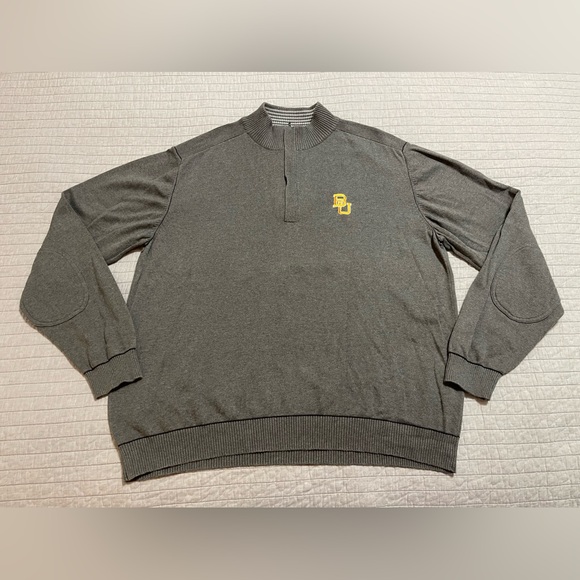 Cutter & Buck Baylor University Gray Broadview Half Zip Sweater Size XL MCS01424 - Picture 1 of 12